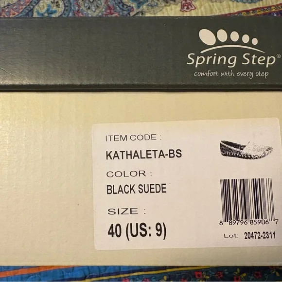 Spring Step L’Artiste Kathaleta Black suede loafers, size 9 - Picture 8 of 13